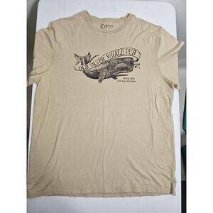 Chaps Beige "Old Silver Whale Pub" T Shirt Size L - Small Bleach Spot